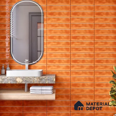 Faux Subway  Tile TL 07256 C Sintra 1005 1 ft x 1 ft Ceramic Glossy Finish - 9 mm  | 2 mm Spacer is Mandatory | Please Expect a Slight Variation of Pattern